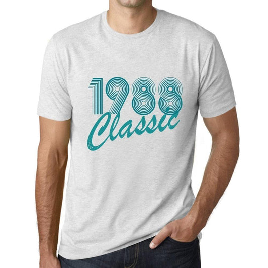 Ultrabasic - Homme T-Shirt Graphique Years Lines Classic 1988 Blanc Chiné