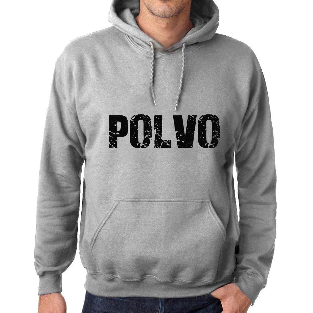 Ultrabasic Homme Femme Unisex Sweat à Capuche Hoodie Popular Words POLVO Gris Chiné