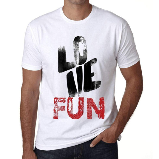 Ultrabasic - Homme T-Shirt Graphique Love Fun Blanc