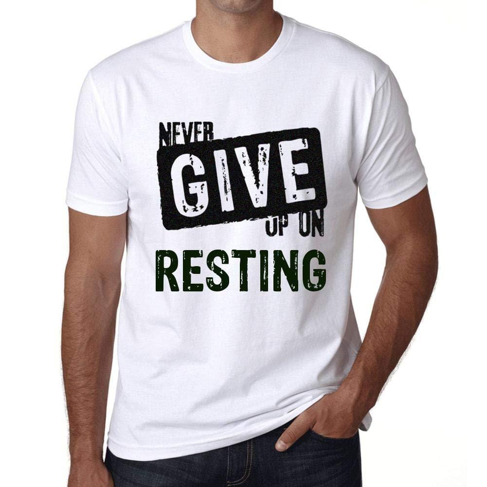 Ultrabasic Homme T-Shirt Graphique Never Give Up on Resting Blanc