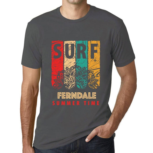 Men&rsquo;s Graphic T-Shirt Surf Summer Time FERNDALE Mouse Grey - Ultrabasic