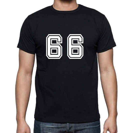 66 Numbers Black Mens Short Sleeve Round Neck T-Shirt 00116 - Casual
