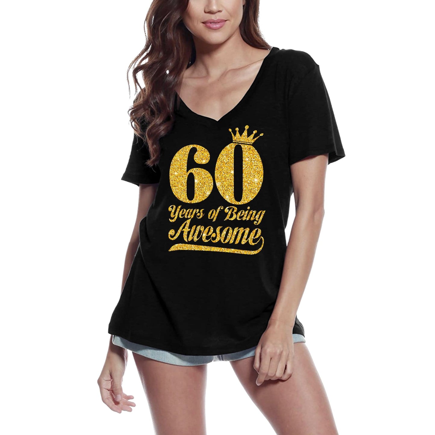 ULTRABASIC Women's T-Shirt 60 Years of Being Awesome - 60th Birthday Shirt for Ladies
