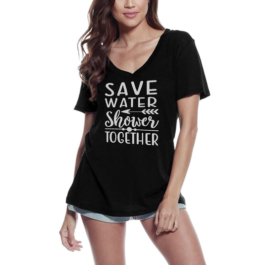 ULTRABASIC Women's T-Shirt Save Water Shower Together - Funny Humor Tee Shirt Gift Tops