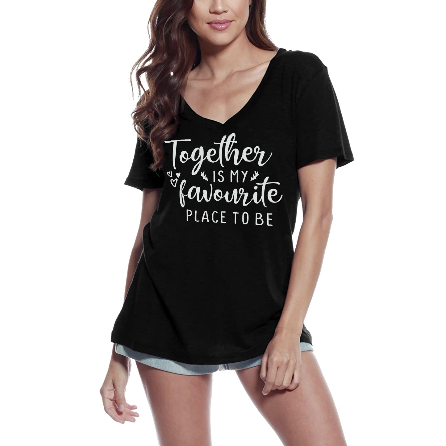 ULTRABASIC Women's T-Shirt Together is My Favorite Place to Be - Short Sleeve Tee Shirt Tops