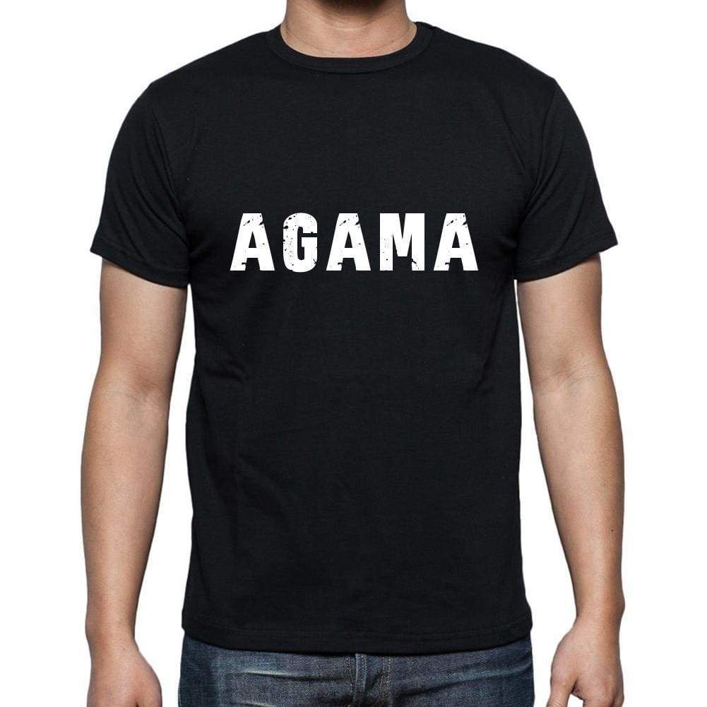 Agama Mens Short Sleeve Round Neck T-Shirt 5 Letters Black Word 00006 - Casual