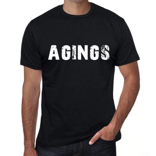 Agings Mens Vintage T Shirt Black Birthday Gift 00554 - Black / Xs - Casual