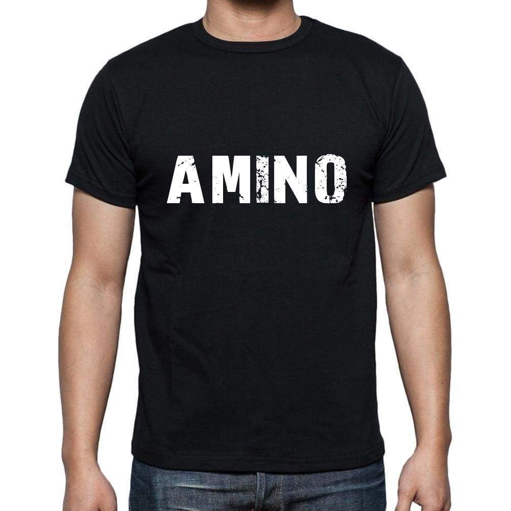 Amino Mens Short Sleeve Round Neck T-Shirt 5 Letters Black Word 00006 - Casual