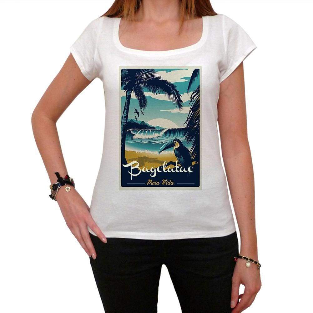 Bagolatao Pura Vida Beach Name White Womens Short Sleeve Round Neck T-Shirt 00297 - White / Xs - Casual