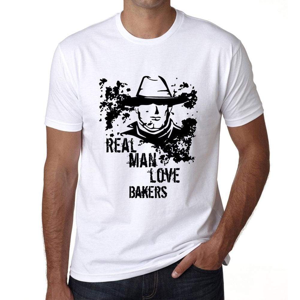 Bakers Real Men Love Bakers Mens T Shirt White Birthday Gift 00539 - White / Xs - Casual