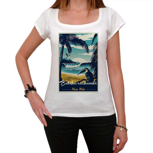Baliharachandi Pura Vida Beach Name White Womens Short Sleeve Round Neck T-Shirt 00297 - White / Xs - Casual
