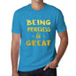 Being Priceless Is Great Mens T-Shirt Blue Birthday Gift 00377 - Blue / Xs - Casual