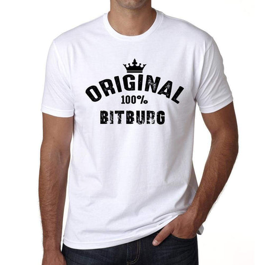 Bitburg 100% German City White Mens Short Sleeve Round Neck T-Shirt 00001 - Casual