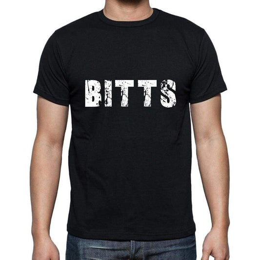 Bitts Mens Short Sleeve Round Neck T-Shirt 5 Letters Black Word 00006 - Casual
