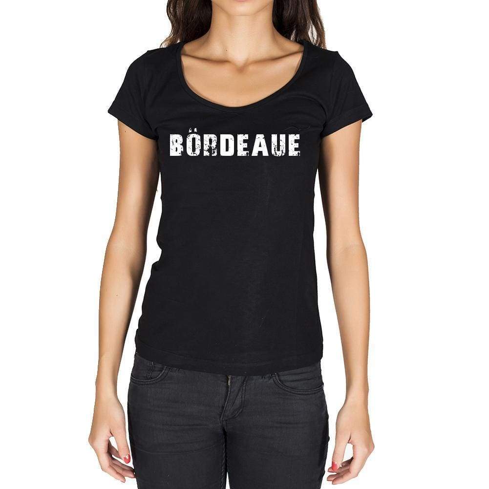 Bördeaue German Cities Black Womens Short Sleeve Round Neck T-Shirt 00002 - Casual