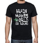 Brain World Goes Round Mens Short Sleeve Round Neck T-Shirt 00082 - Black / S - Casual