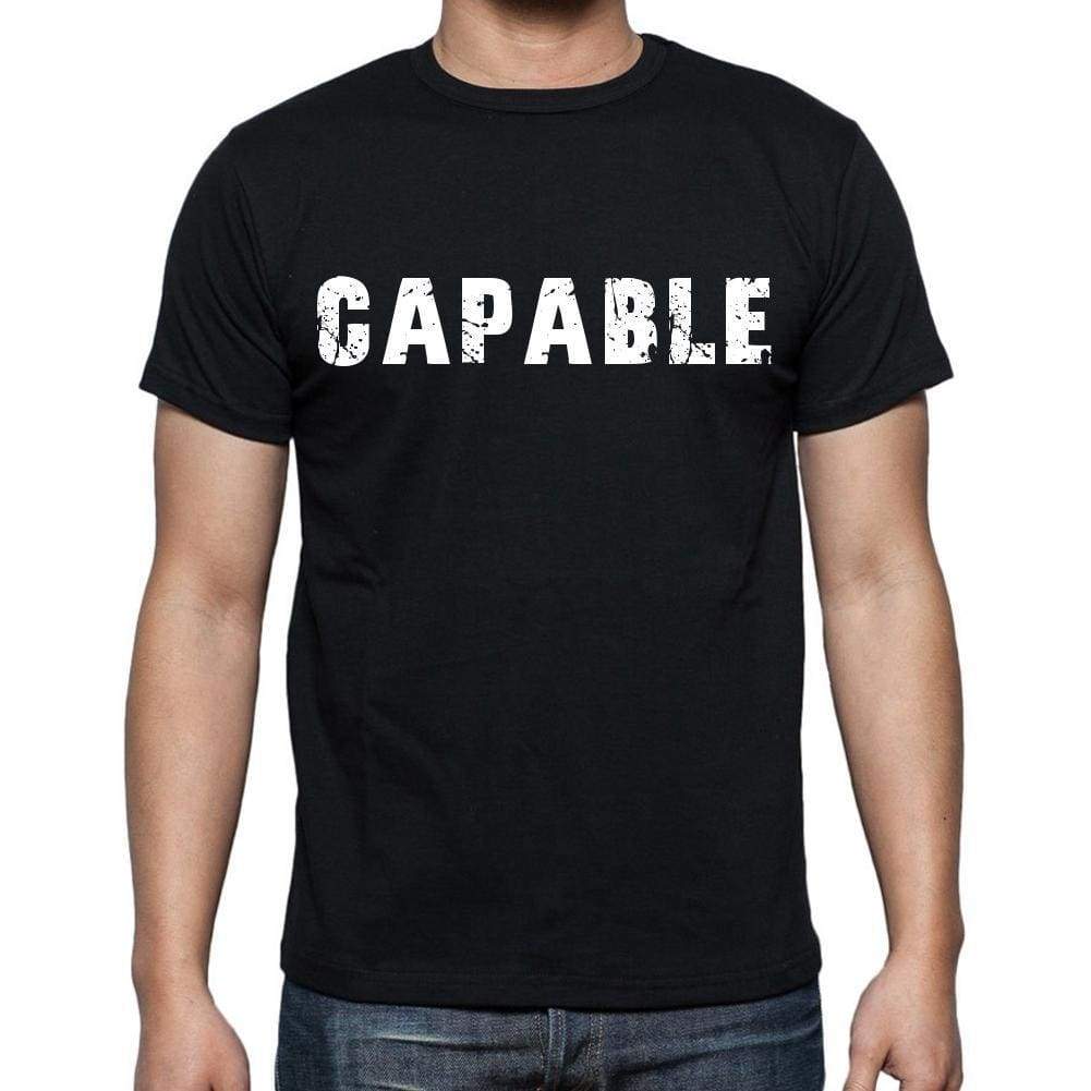 Capable Mens Short Sleeve Round Neck T-Shirt Black T-Shirt En