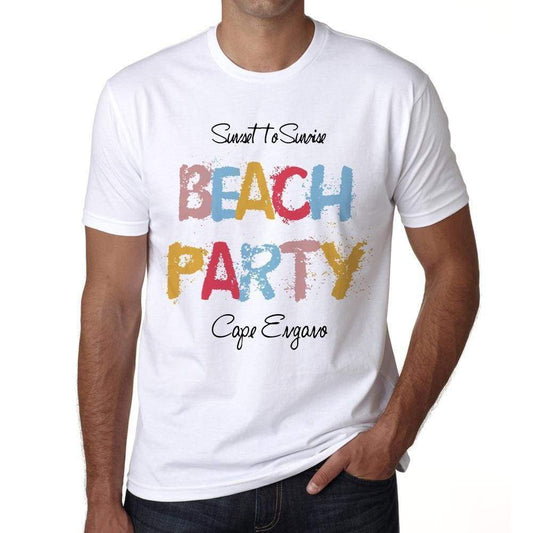 Cape Engano Beach Party White Mens Short Sleeve Round Neck T-Shirt 00279 - White / S - Casual