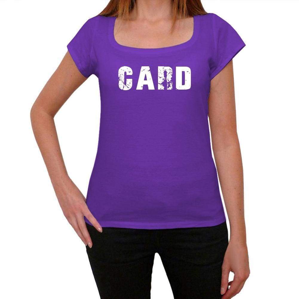 Card Purple Womens Short Sleeve Round Neck T-Shirt 00041 - Purple / Xs - Casual