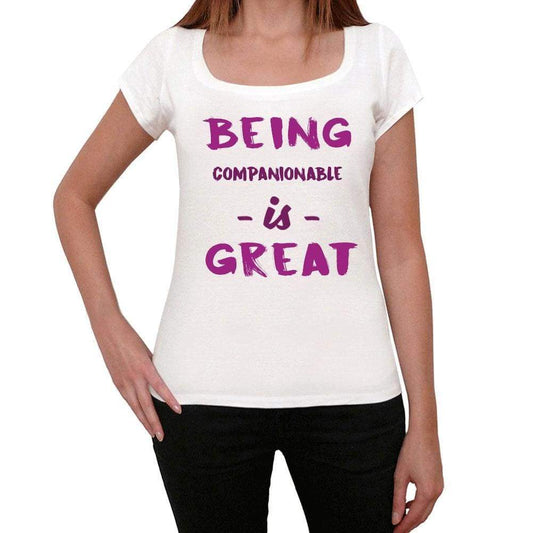 Companionable Being Great White Womens Short Sleeve Round Neck T-Shirt Gift T-Shirt 00323 - White / Xs - Casual