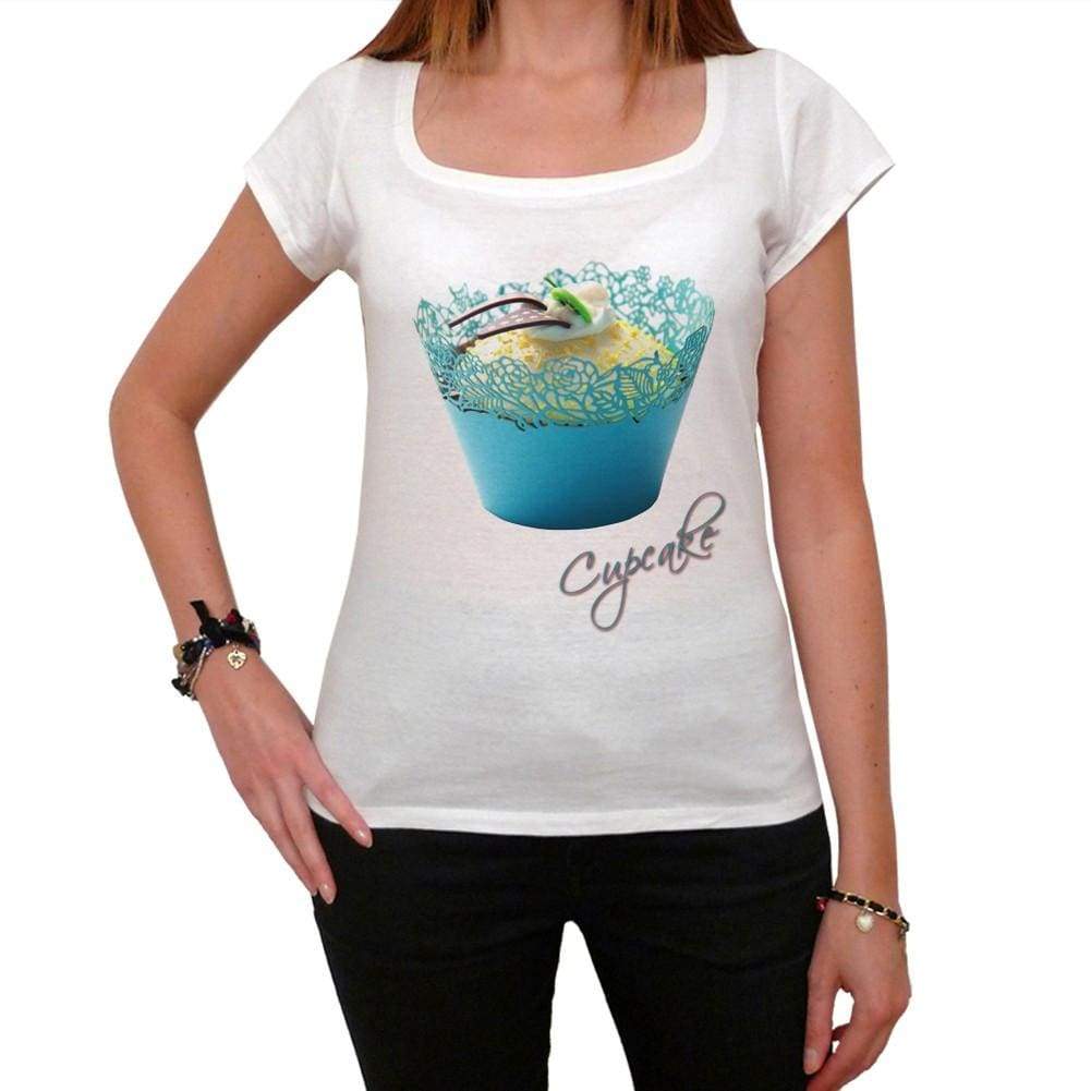 Cupcake Kiwi Vanilla Blue Womens Short Sleeve Scoop Neck Tee 00152