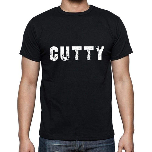 Cutty Mens Short Sleeve Round Neck T-Shirt 5 Letters Black Word 00006 - Casual