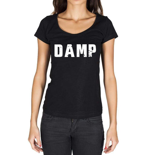 Damp German Cities Black Womens Short Sleeve Round Neck T-Shirt 00002 - Casual