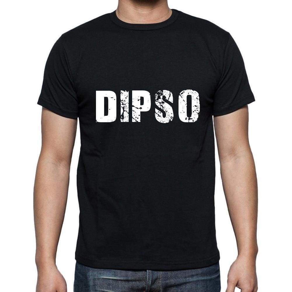 Dipso Mens Short Sleeve Round Neck T-Shirt 5 Letters Black Word 00006 - Casual