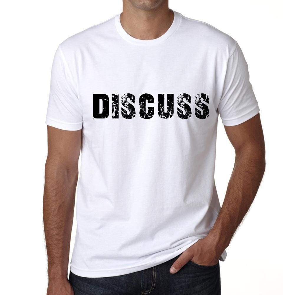 Discuss Mens T Shirt White Birthday Gift 00552 - White / Xs - Casual
