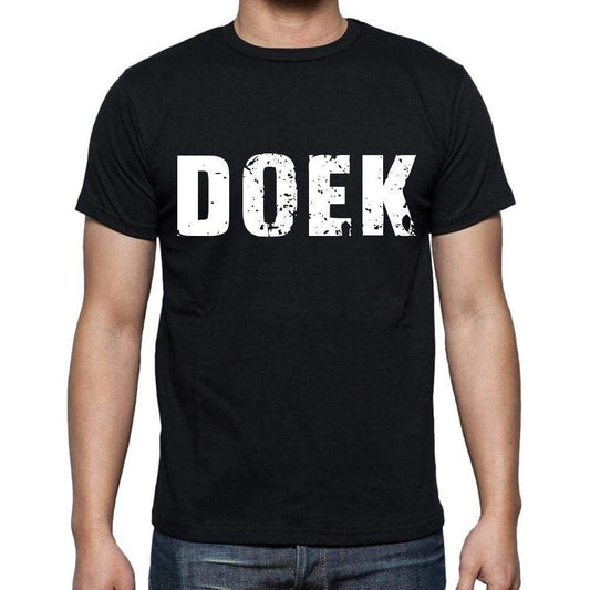 Doek Mens Short Sleeve Round Neck T-Shirt 4 Letters Black - Casual