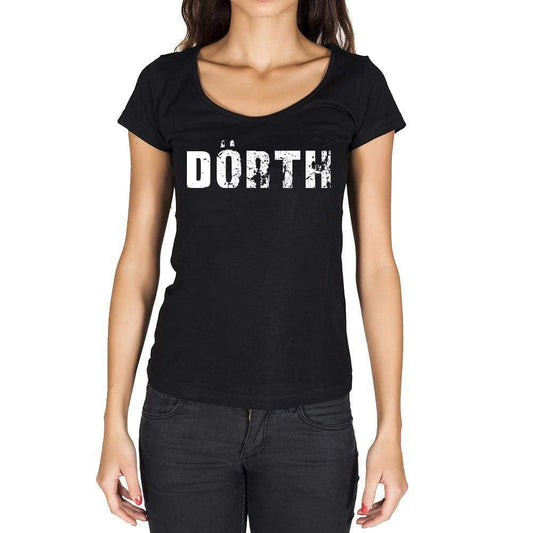 Dörth German Cities Black Womens Short Sleeve Round Neck T-Shirt 00002 - Casual