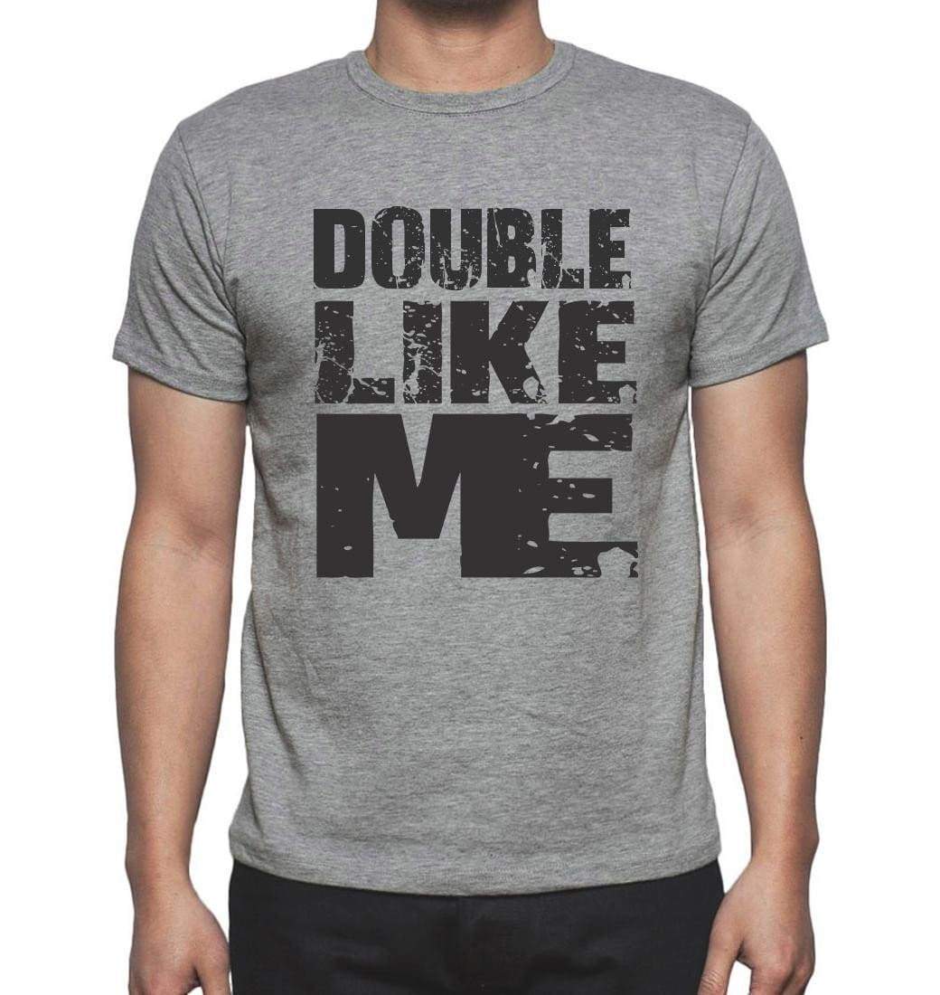 Double Like Me Grey Mens Short Sleeve Round Neck T-Shirt 00066 - Grey / S - Casual