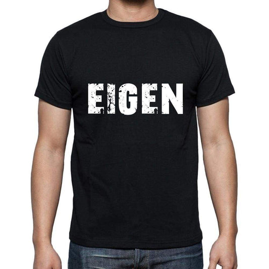 Eigen Mens Short Sleeve Round Neck T-Shirt 5 Letters Black Word 00006 - Casual