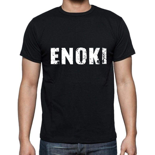 Enoki Mens Short Sleeve Round Neck T-Shirt 5 Letters Black Word 00006 - Casual