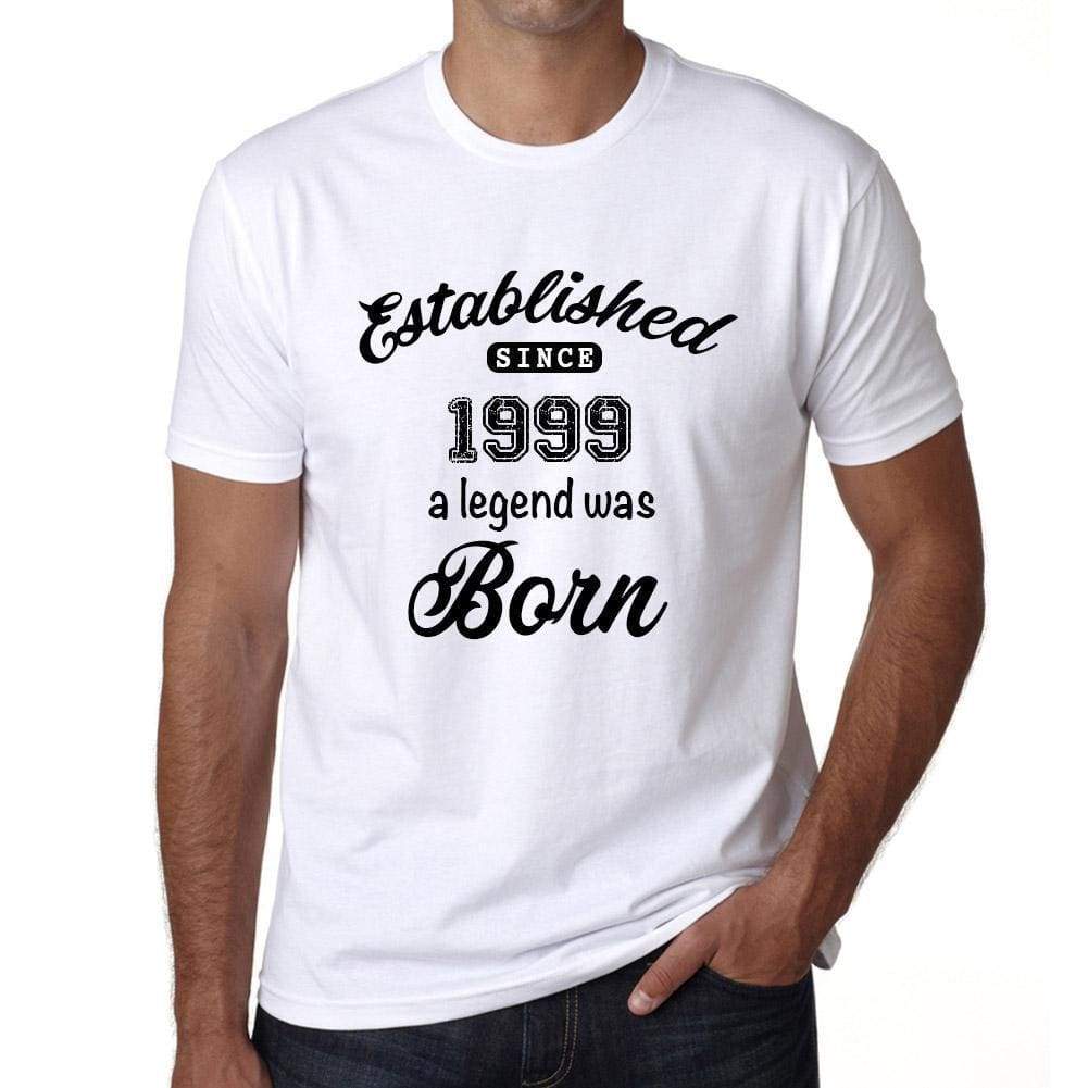 Established Since 1999 Mens Short Sleeve Round Neck T-Shirt 00095 - White / S - Casual