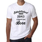 Established Since 2043 Mens Short Sleeve Round Neck T-Shirt 00095 - White / S - Casual