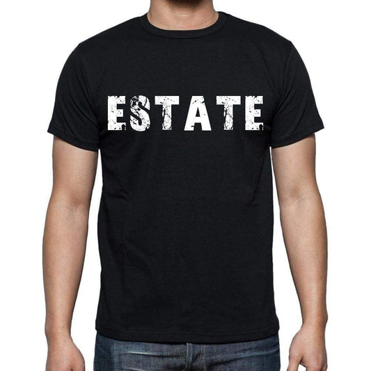 Estate Mens Short Sleeve Round Neck T-Shirt Black T-Shirt En