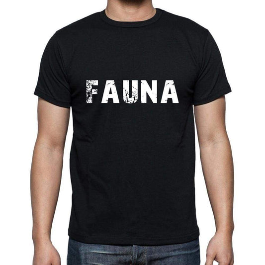 Fauna Mens Short Sleeve Round Neck T-Shirt 5 Letters Black Word 00006 - Casual