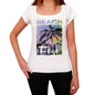 Fogo Beach Name Palm White Womens Short Sleeve Round Neck T-Shirt 00287 - White / Xs - Casual