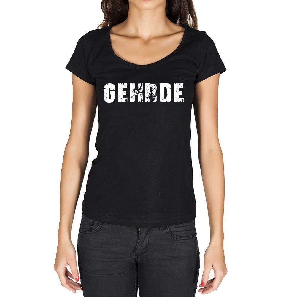 Gehrde German Cities Black Womens Short Sleeve Round Neck T-Shirt 00002 - Casual