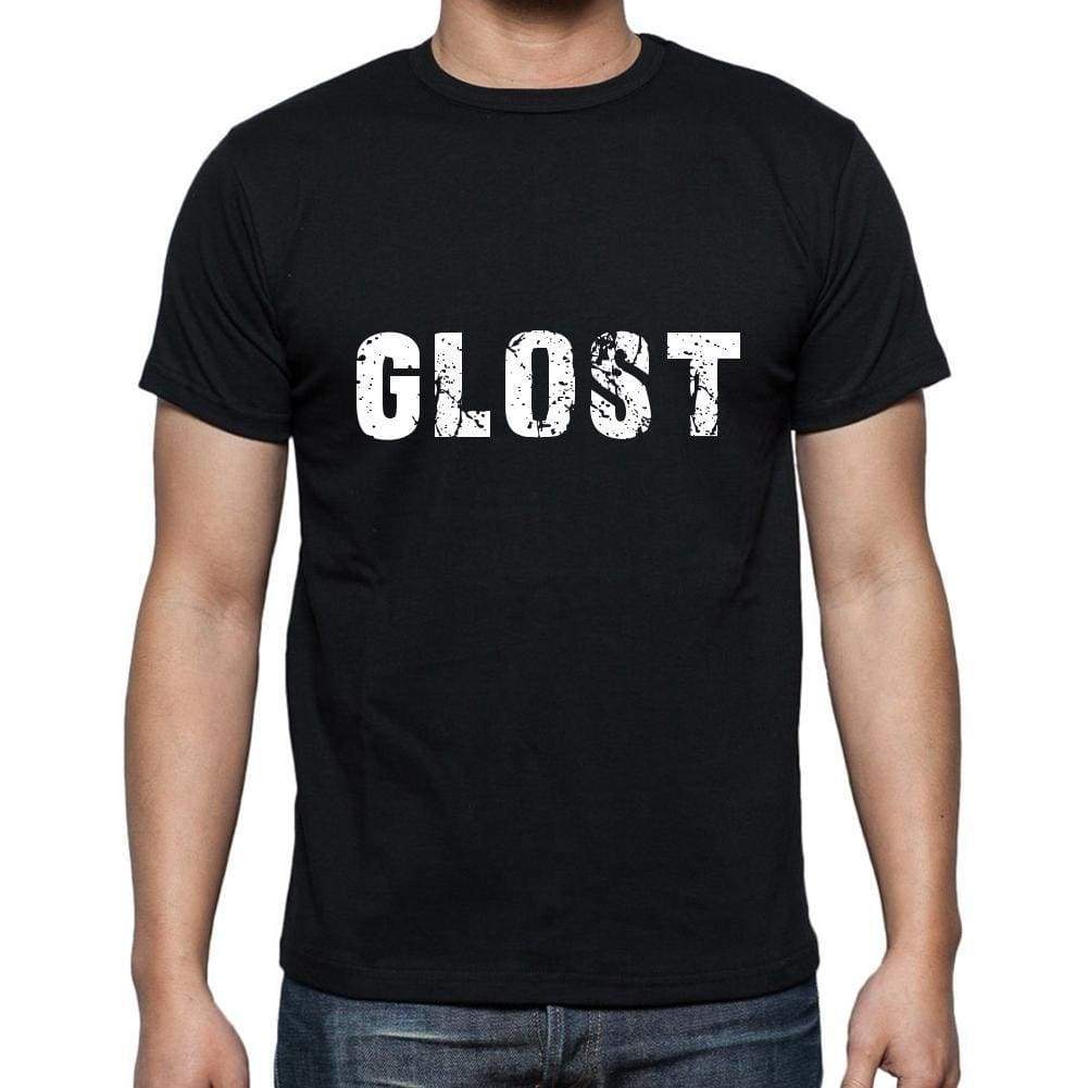 Glost Mens Short Sleeve Round Neck T-Shirt 5 Letters Black Word 00006 - Casual