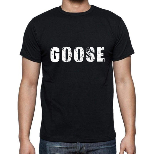 Goose Mens Short Sleeve Round Neck T-Shirt 5 Letters Black Word 00006 - Casual