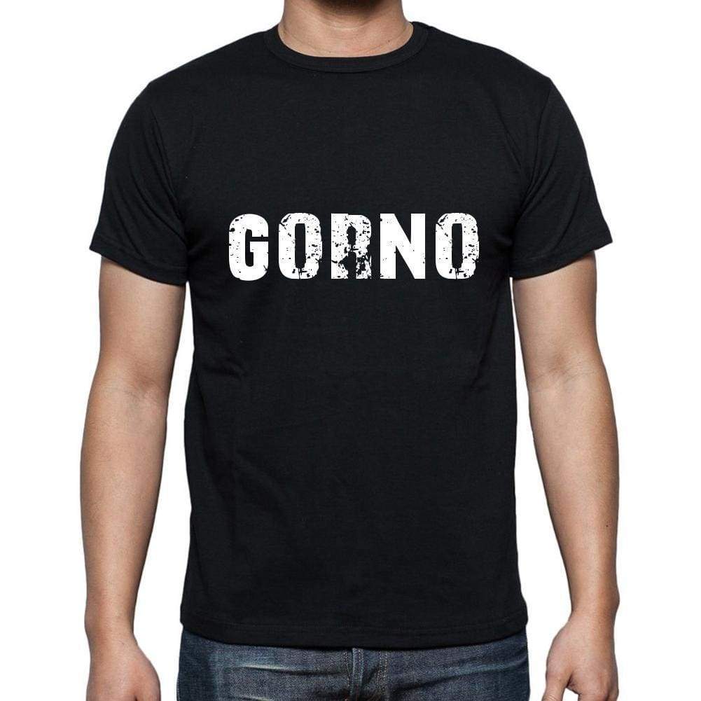 Gorno Mens Short Sleeve Round Neck T-Shirt 5 Letters Black Word 00006 - Casual