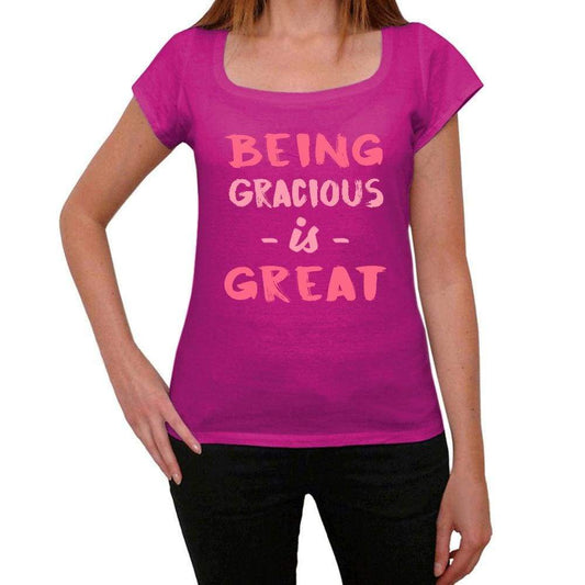 Gracious Being Great Pink Womens Short Sleeve Round Neck T-Shirt Gift T-Shirt 00335 - Pink / Xs - Casual