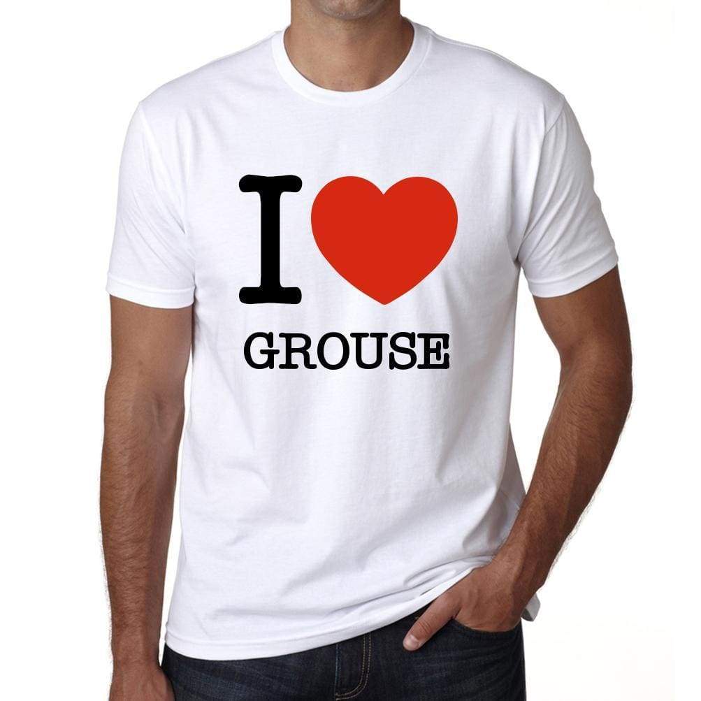Grouse Mens Short Sleeve Round Neck T-Shirt - White / S - Casual