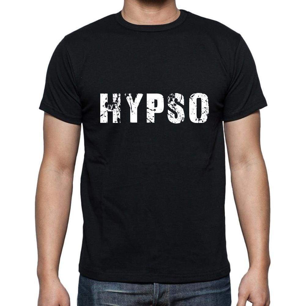 Hypso Mens Short Sleeve Round Neck T-Shirt 5 Letters Black Word 00006 - Casual