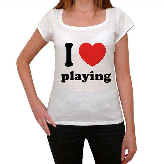 I Love Playing Womens Short Sleeve Round Neck T-Shirt 00037 - Casual