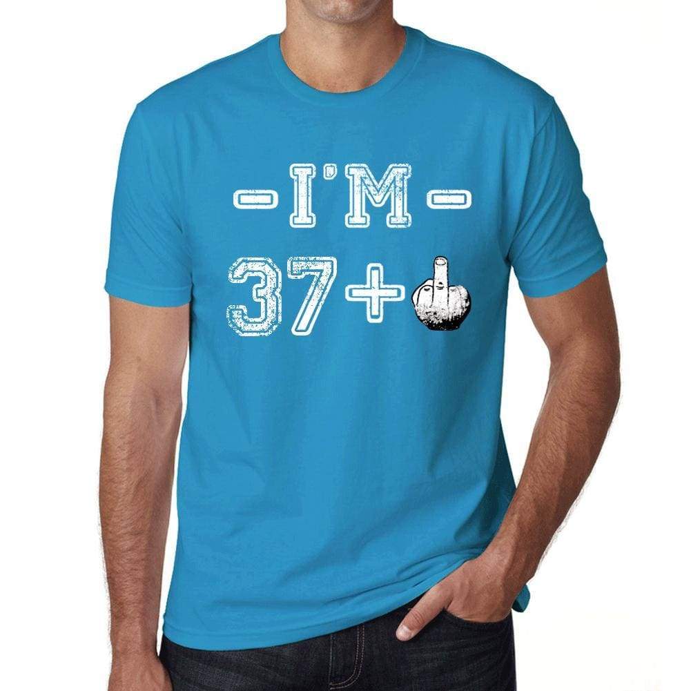 Im 37 Plus Mens T-Shirt Blue Birthday Gift 00446 - Blue / Xs - Casual