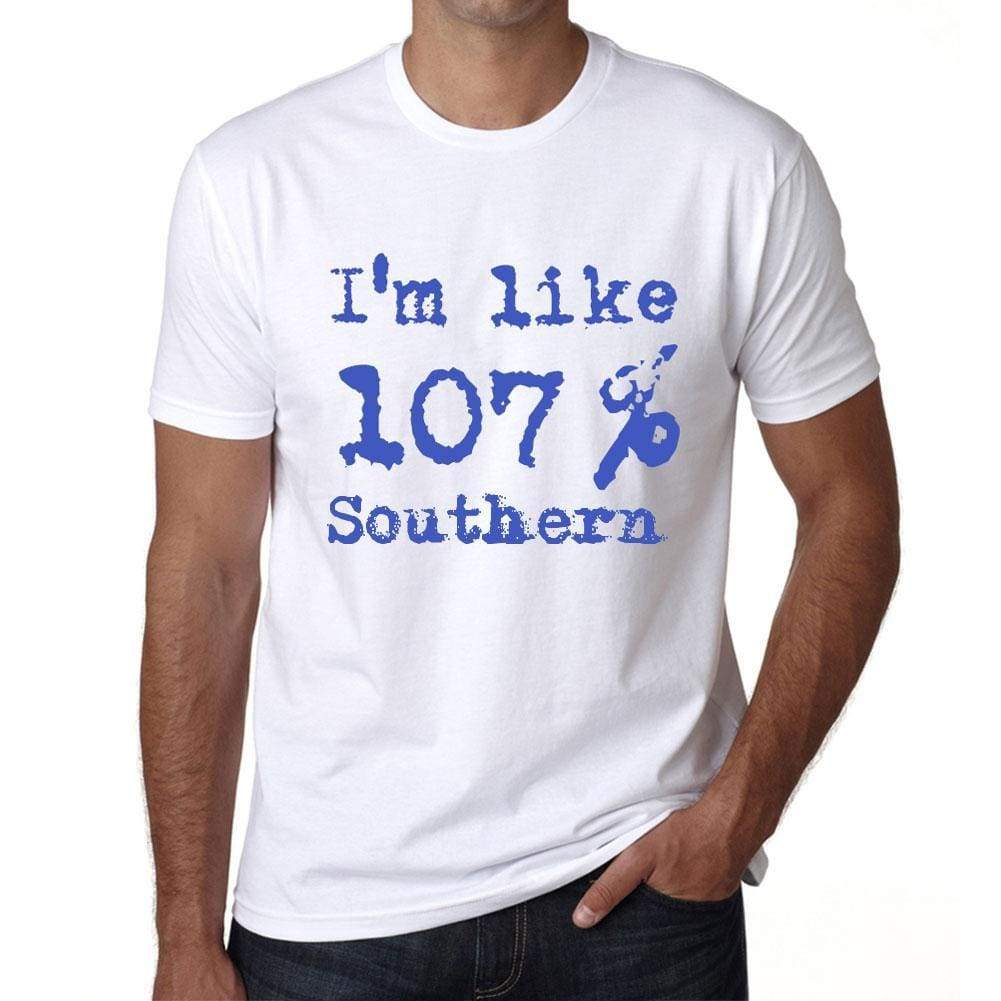 Im Like 100% Southern White Mens Short Sleeve Round Neck T-Shirt Gift T-Shirt 00324 - White / S - Casual