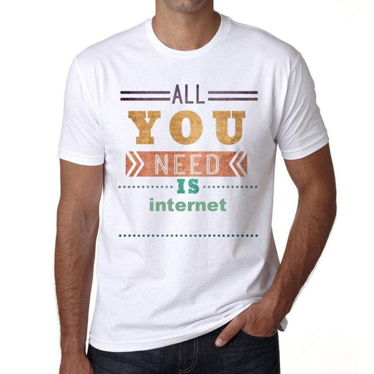 Internet Mens Short Sleeve Round Neck T-Shirt 00025 - Casual